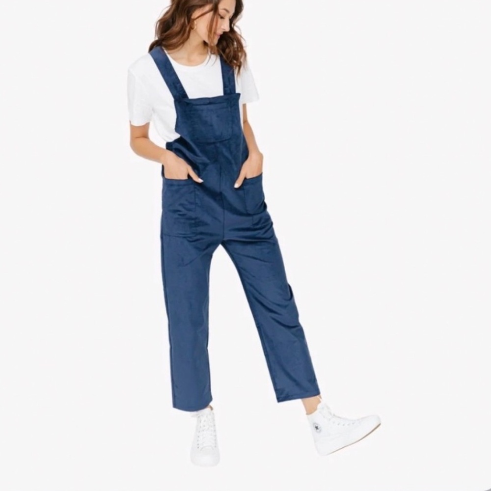 Smash + Tess Navy Blue Cotton Overalls